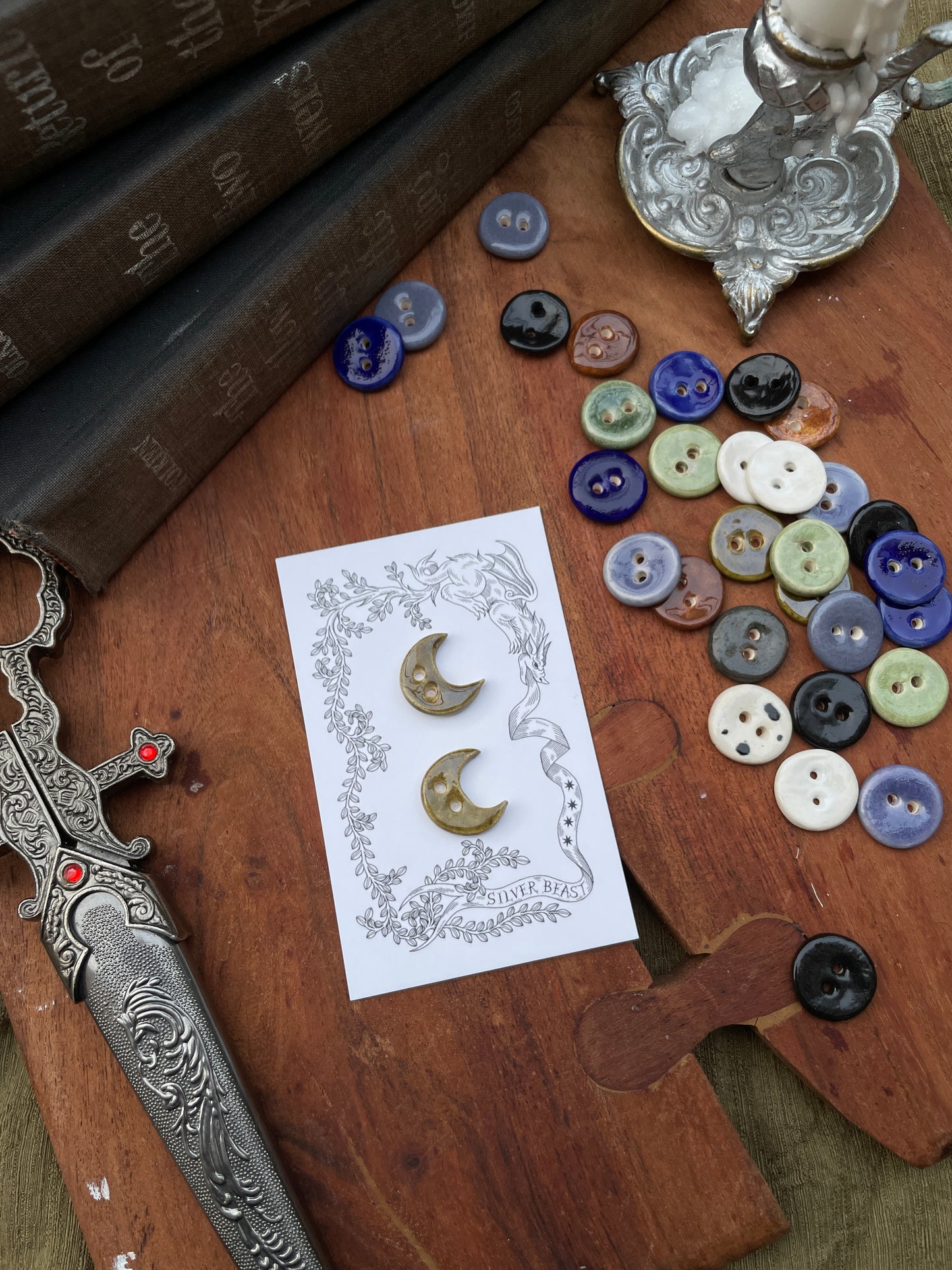 18mm Moon Buttons (set of 2)