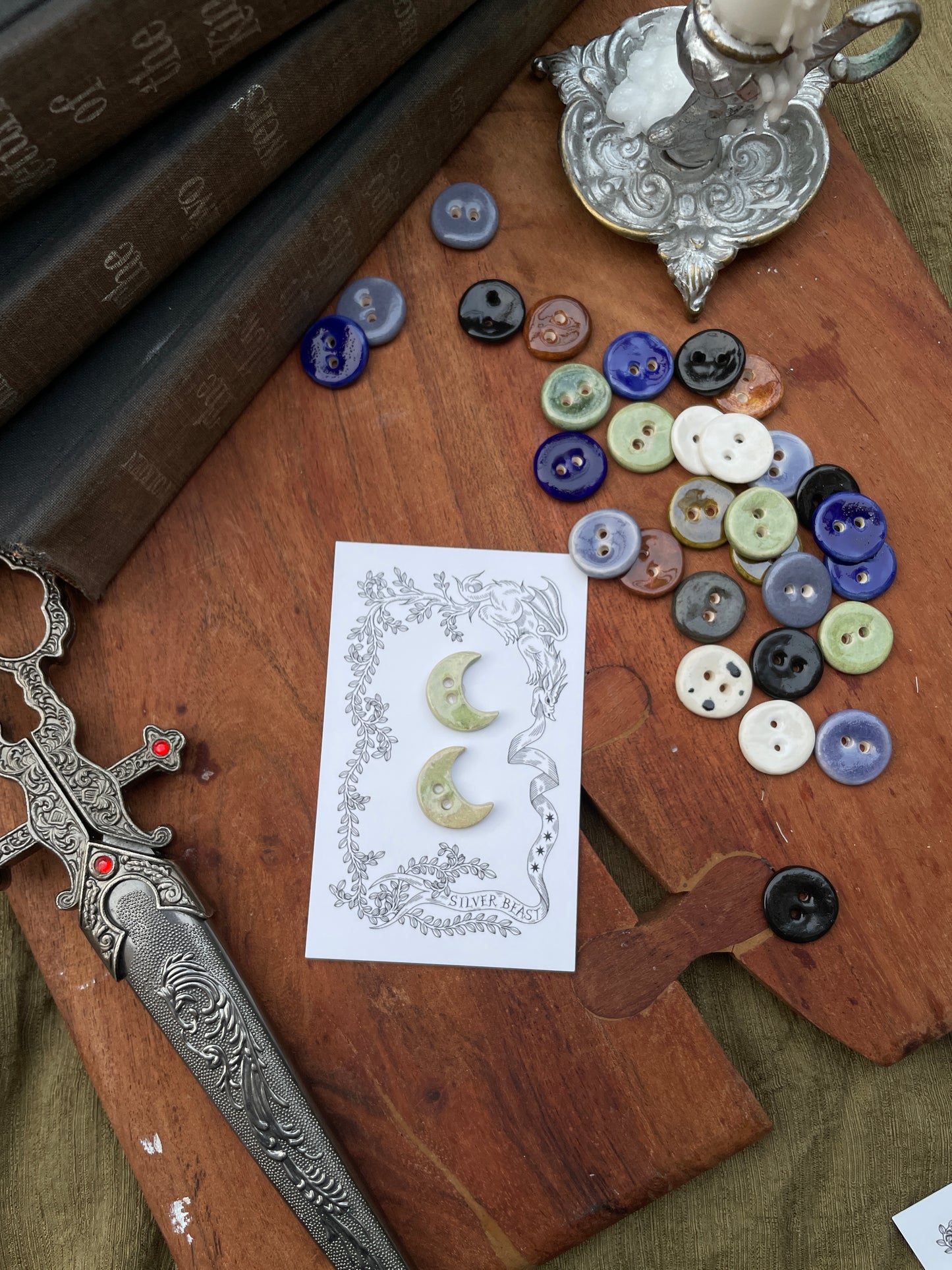 18mm Moon Buttons (set of 2)