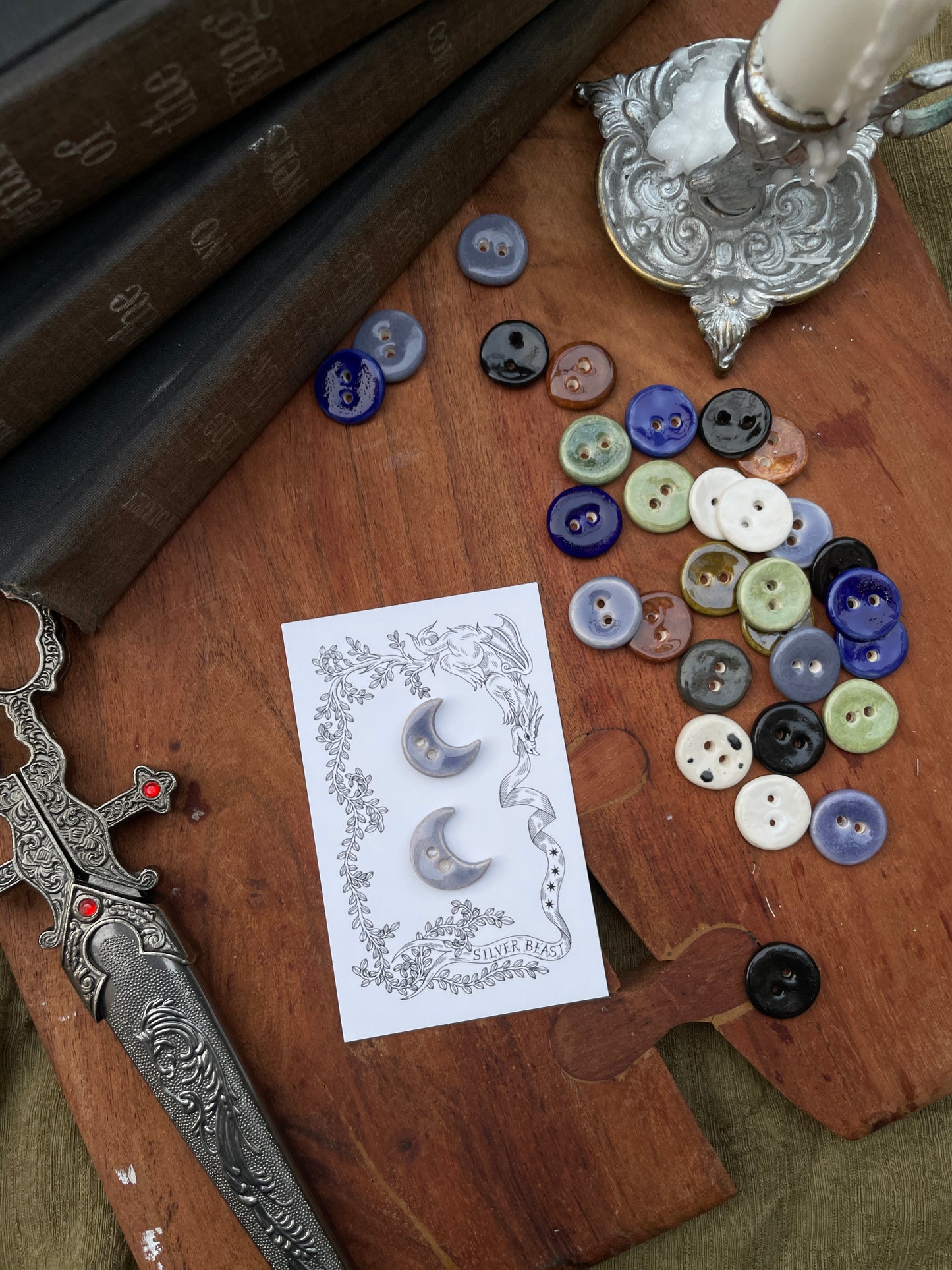 18mm Moon Buttons (set of 2)