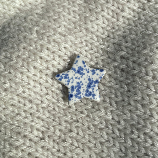 Blue Speckle Star Brooch