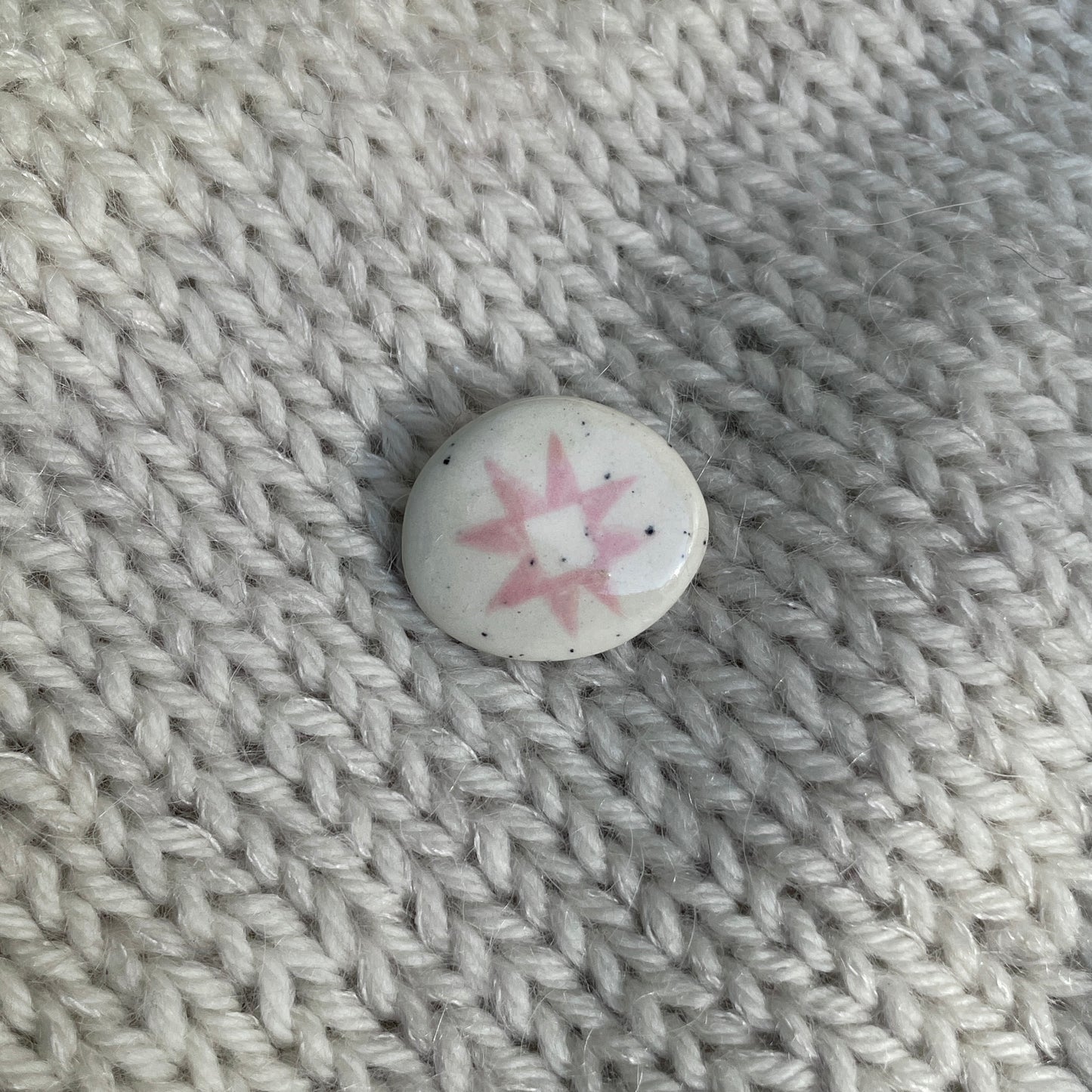 Pink Quilt Star Brooch