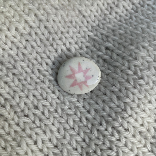 Pink Quilt Star Brooch